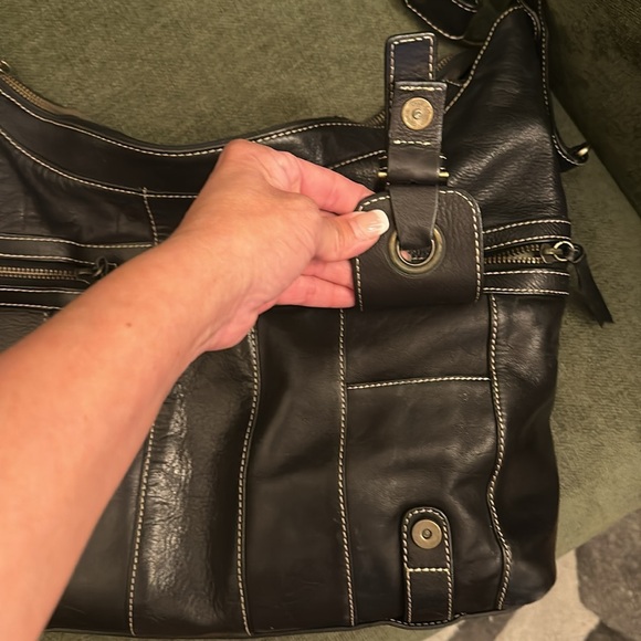 Black soft leather handbag Aqua Madonna - Picture 4 of 10